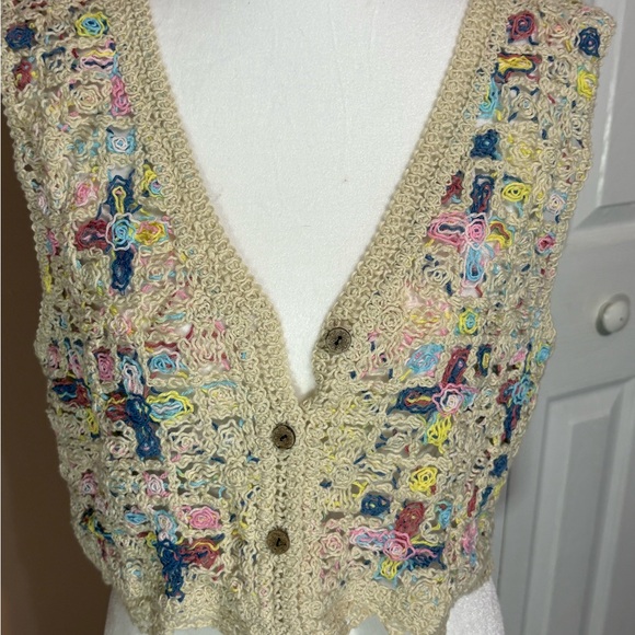 SHEIN Sweaters - SHEIN Multicolor Crochet Vest